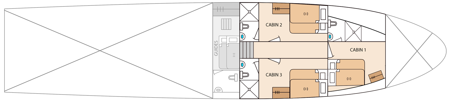 lower deck aqua yacht