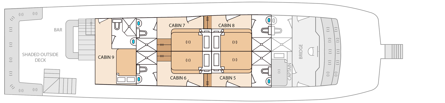 upper deck aqua yacht